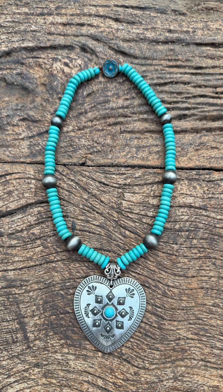 Colar Turquoise Heart