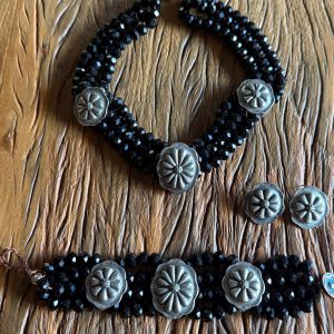 Colar e Pulseira Louisiana Preto